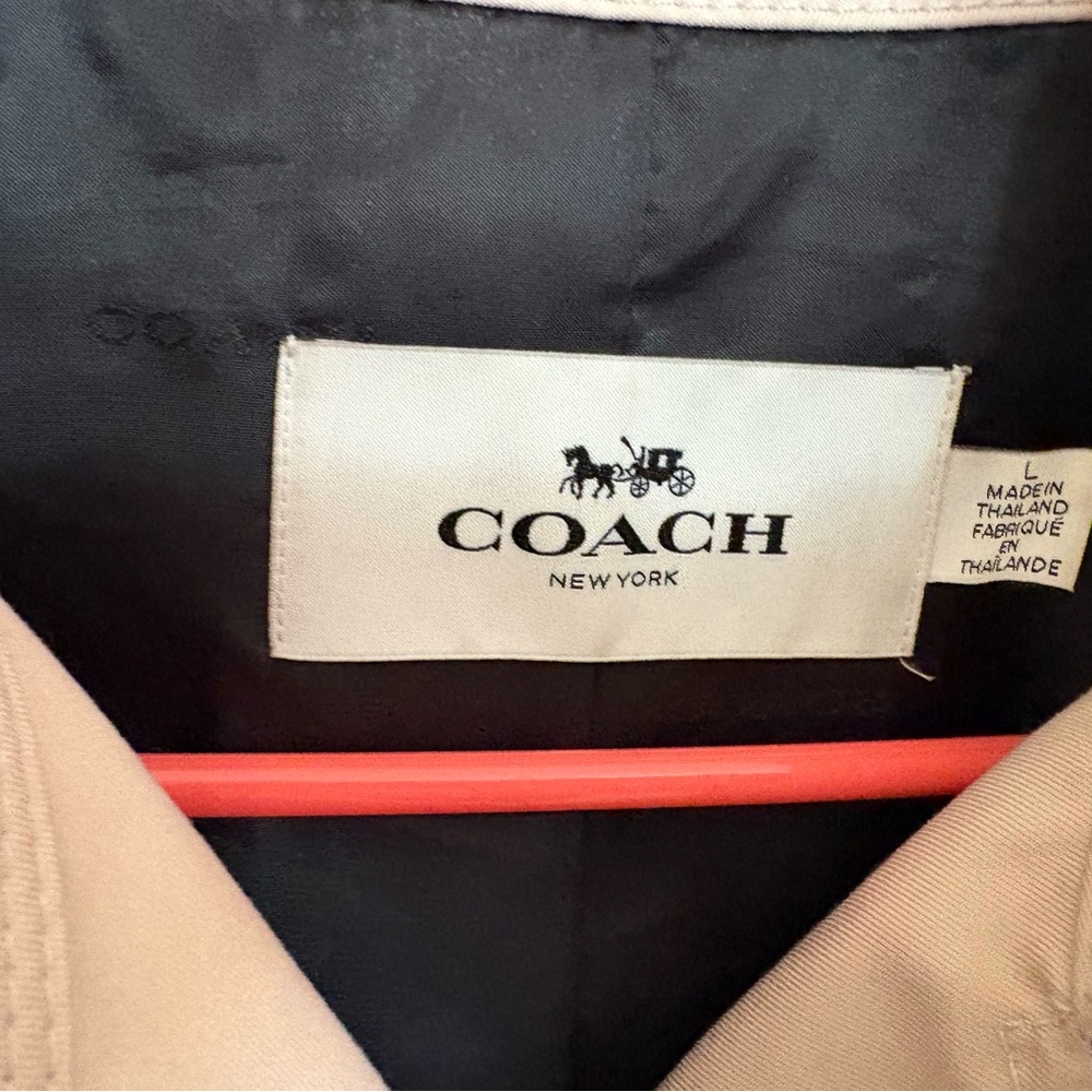 Coach Authentic Blush Trench Coat with Belted Waist Size Large - Picture 6 of 16